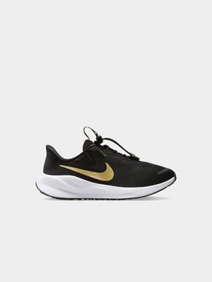 Womens Nike Revolution 7 Flyease Black/Metallic Gold Running Shoes
