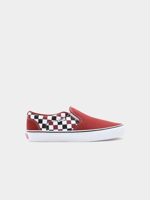 Mens Vans Asher Checkerboard Red Sneakers