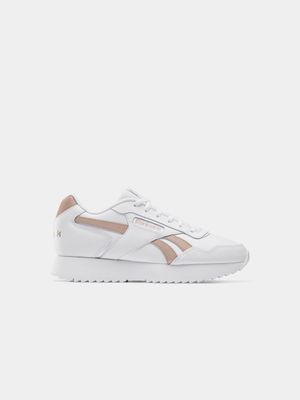 Womens Reebok Glide Ripple Double White/Rose Gold Sneakers
