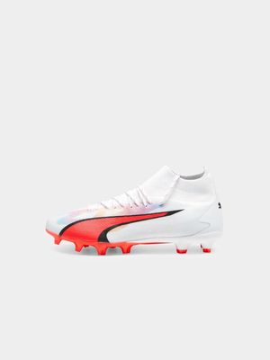 Mens Puma Ultra Pro White/Fire-Orchid Boots