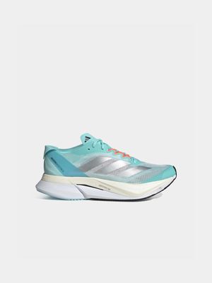 Womens adidas Adizero Boston 12 Flash Aqua/Silver Running Shoes