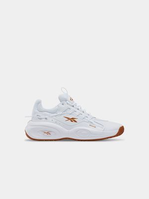 Mens Reebok Solution Mid White/Gold Basketball Shoes