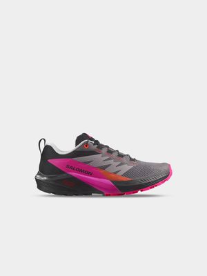 Womens Salomon Sense Ride 5 Plum Kitten/Black/Pink Trail Running Shoes