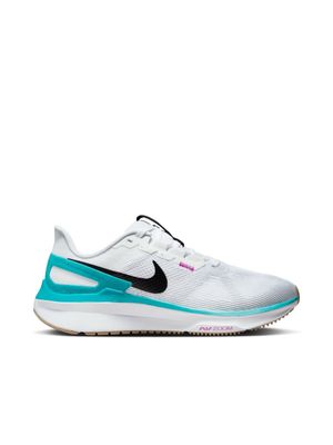 Womens Nike Air Zoom Structure 25 White/Blue Running Shoes
