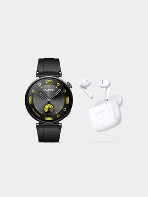 Huawei Watch GT 4 41mm Black Strap Bundle (free earbuds)