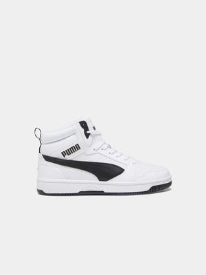 Mens Puma Rebound V6 White/Black Sneakers