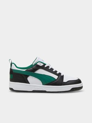 Mens Puma Rebound V6 Green/Black Low Sneakers