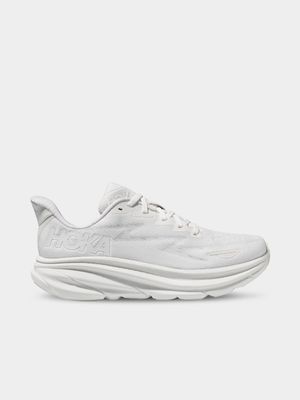 Womens Hoka Clifton 9 White Running Shoes