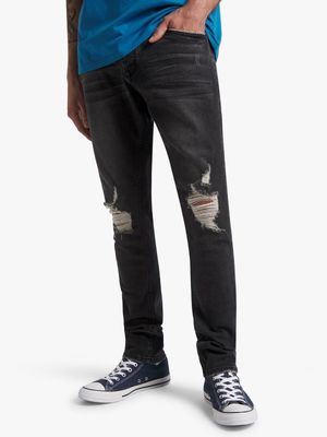 Redbat Men's Black Slim Straight Leg Jeans