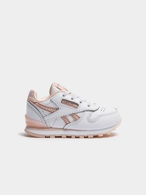 Reebok Toddler CL Leather White/Pink Sneaker