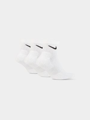 Nike Unisex 3-Pack Everyday Cushioned White Anke Socks