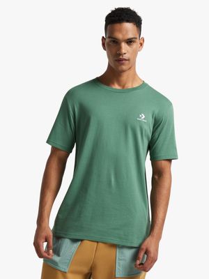 Converse Men's Go-To Embroidered Green T-Shirt