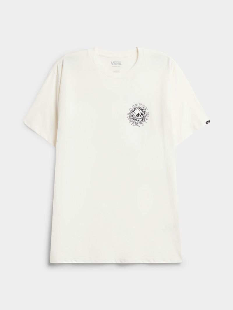 Vans Men's Floral Skull Antique White T-Shirt - Bash.com