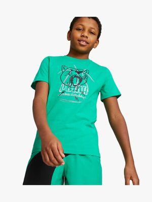 Puma Boys Youth Basketball Green T-shirt