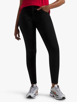 Redbat Women's Regular Rise Black Skinny Jeans