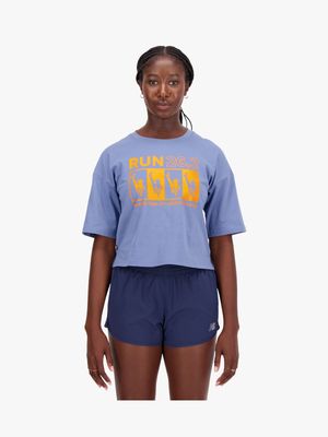 New Balance Women's Blue Boxy T-Shirt