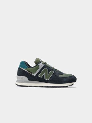 New Balance Men's 574 Navy/Green Sneaker