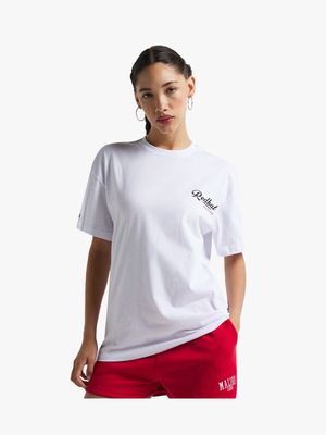 Redbat Athletics Womens Cat Back White T- Shirt