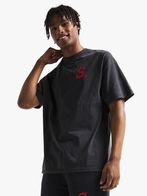Swank Men's Charcoal Oversized T-Shirt