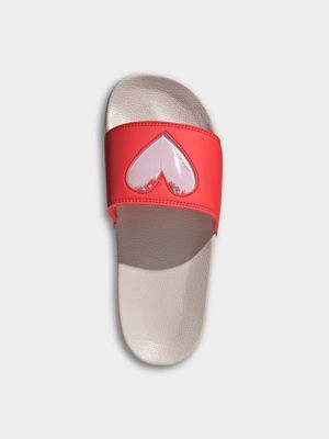 adidas Originals Women's Adilette Lite V-Day Red Slide