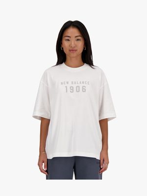 New Balance Women's White Oversized T-Shirt