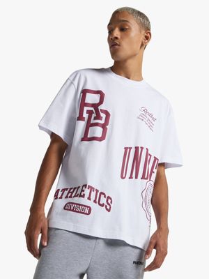 Redbat Athletics Men's White Graphic T-Shirt