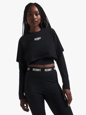 Redbat Women's Black Graphic T-Shirt