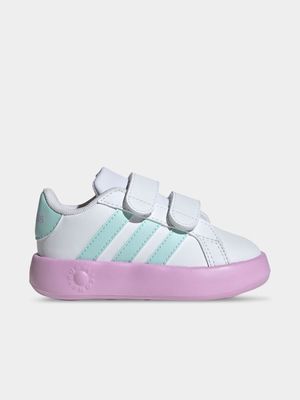 Junior Infant adidas Grand Court 2.0 White/Green/Pink Shoes