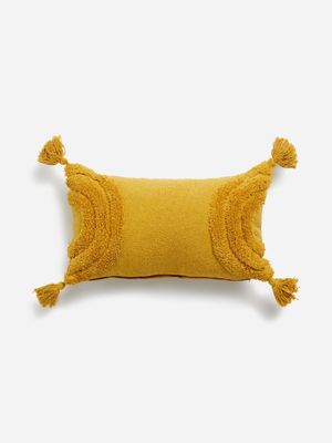 Jet Home Ochre Tufted Arch Scatter Cushion 30x50cm