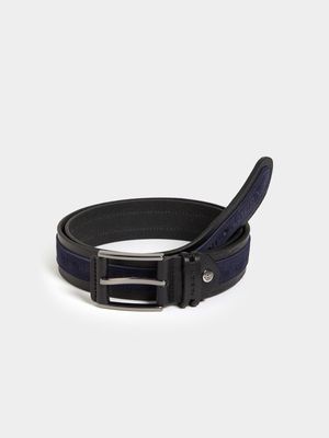 Collezione Black Leather and Suede Belt
