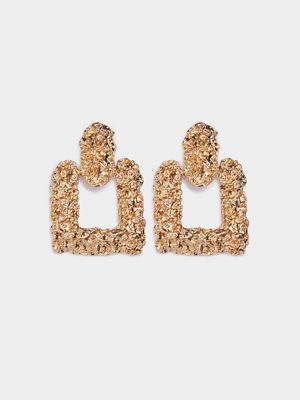 Women's Gold Square Earrings