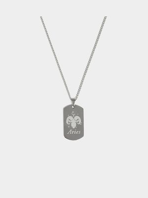 Stainless Steel Aries Dogtag Pendant on Chain