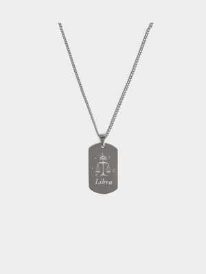 Stainless Steel Libra Dogtag Pendant on Chain