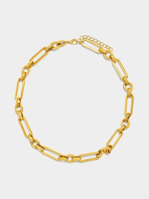 Gold Tone Large Link Chain Necklace
