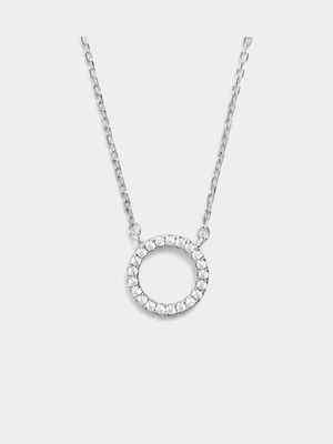 Sterling Silver CZ circle of life pendant on chain