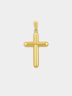 Yellow Gold Plain Bold Cross Pendant off chain