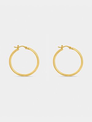18ct Gold Plated 35mm Diameter Hoops