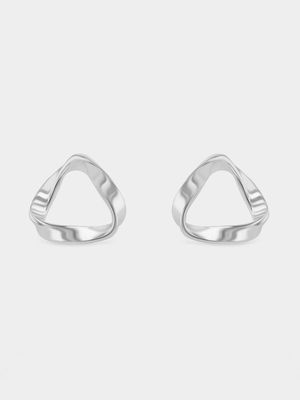 Sterling Silver Open Organic Stud Earrings