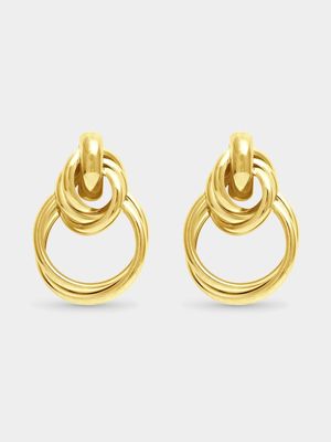 Gold Tone Double Hoop Earrings
