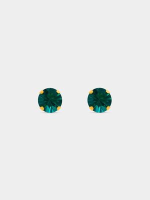 Studex Gold Plated 5mm Emerald Birthstone Studs - May