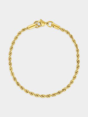 Stainless Steel Gold Plated Rope Bracelet