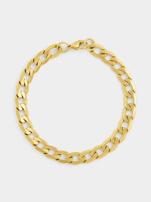 Stainless Steel Gold Plated Curb Bracelet