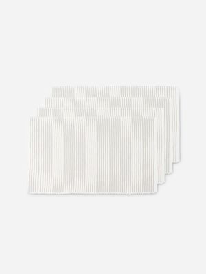 placemat stone stripe ribbed 4pack
