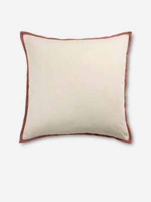 Linen Blend Red Trim Scatter Cushion 55x55cm