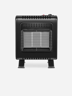 alva small 3 panel gas heater - black