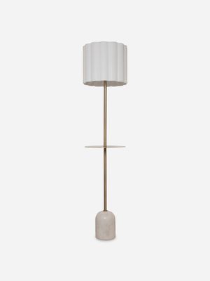 Floor Lamp with Marble Table & Shade 165cm