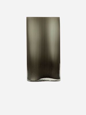 Tall Wave Vase White & Grey 29 x 15.5 x 10cm
