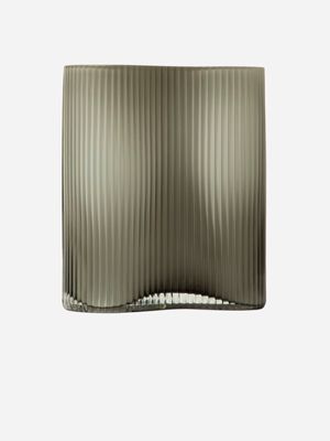 Short Wave Vase White & Grey 20 x 17 x 11cm
