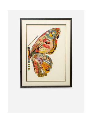 Framed Paper Collage Butterfly Right  60x80cm