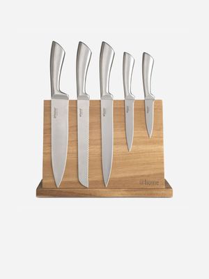 Acacia Wood Knife Block 6 Piece Set